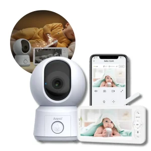 Babyalarm med kamera - 1080p 2MP - Inkl. Trådløs Skærm - AI-funktioner