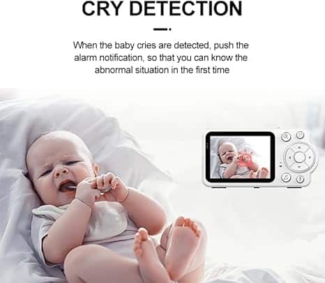 Babyalarm 2,8 Skærm Trådløs uden WiFi, Nattesyn & 2-vejs Lyd